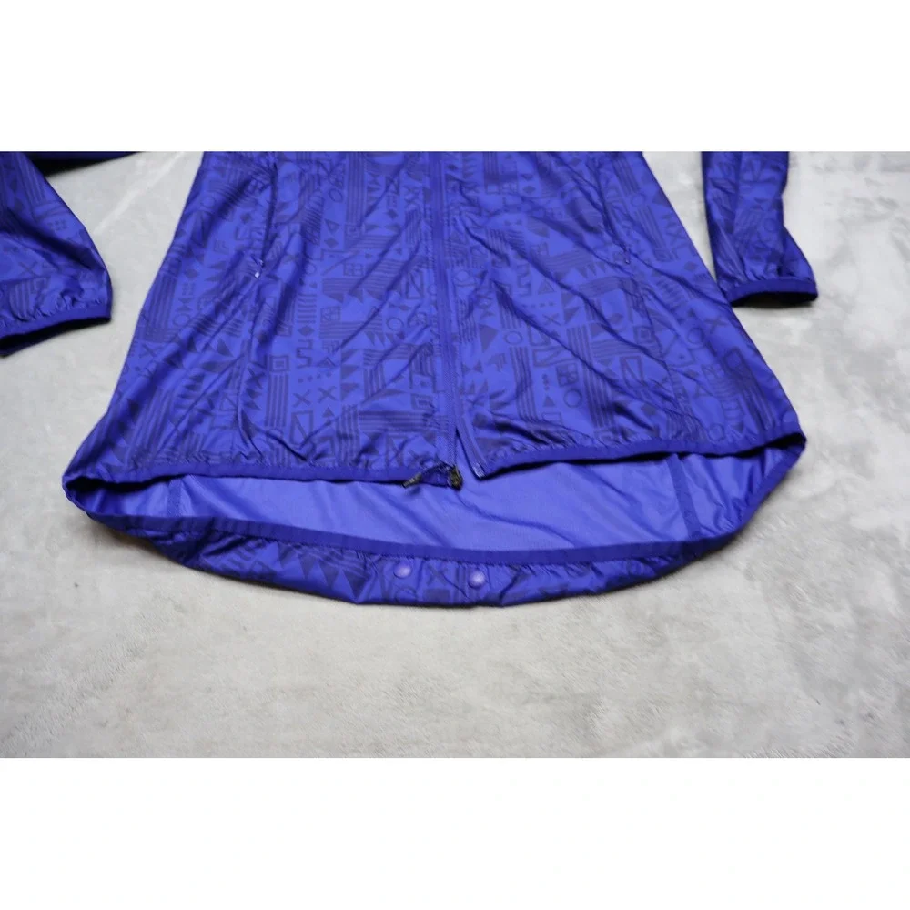 Adidas Jacket Womens Small Blue Supernova Tokyo‎ Printed Running Wind Rain Track
